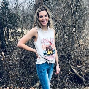 Long Live Cowboys Graphic Tank Top - Antique White